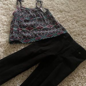 Tie tank and black pants 2Tgirls